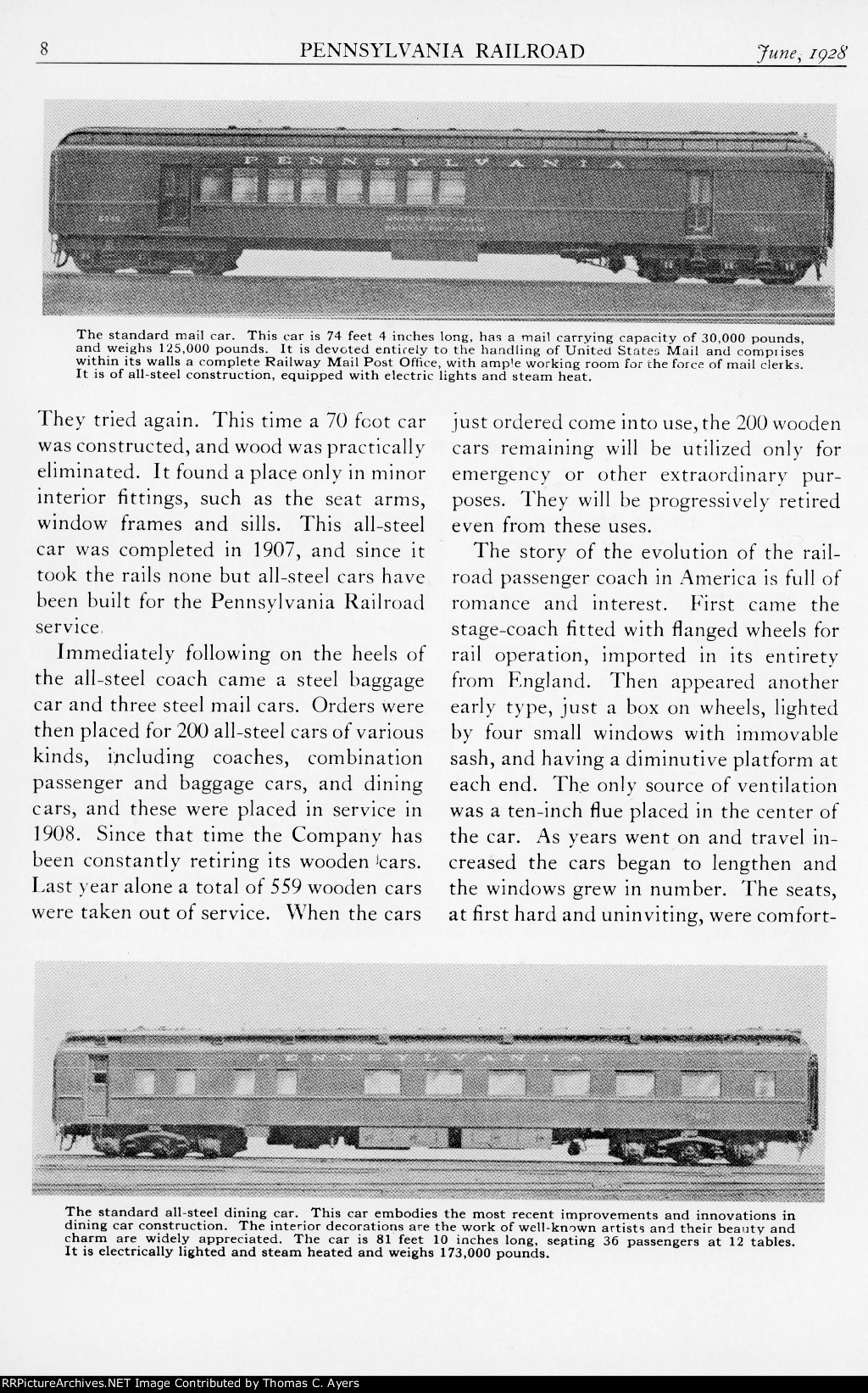 PRR "Passing Of The Wooden Passenger Car," Page 8, 1928